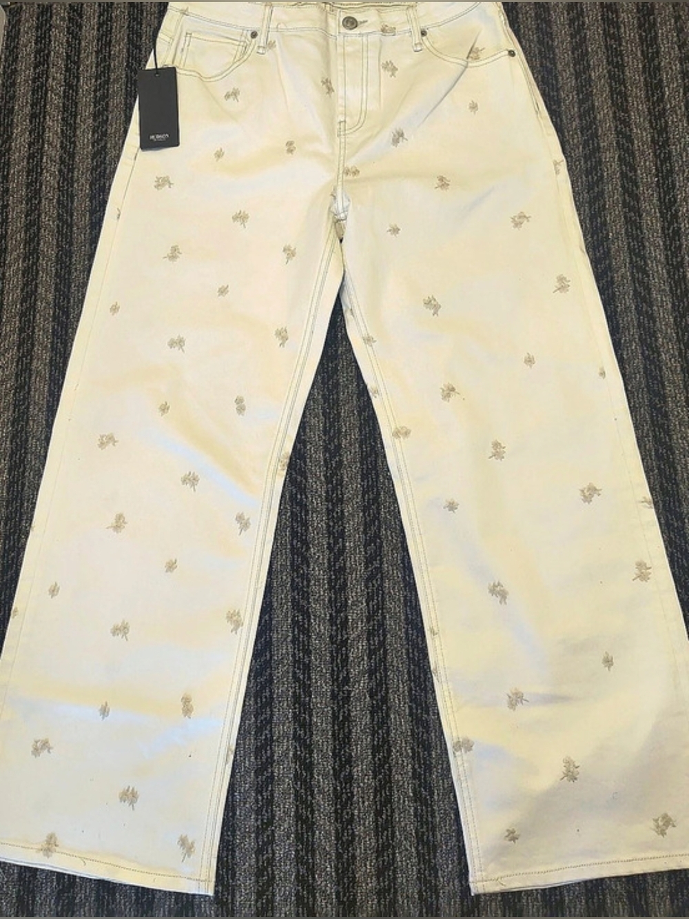 Hudson Floral Straight Leg Jeans Waist 12 NWT